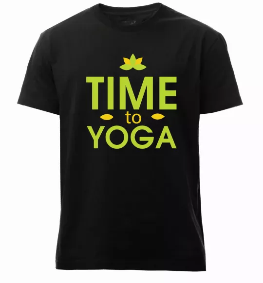 Мужская премиум футболка Time to yoga Черный фото