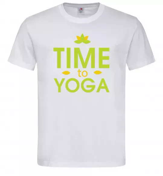 Чоловіча футболка Time to yoga Білий фото