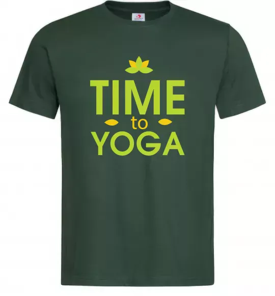 Чоловіча футболка Time to yoga Темно-зелений фото