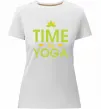 Женская премиум футболка Time to yoga Белый фото
