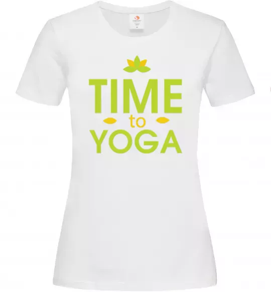 Женская футболка Time to yoga Белый фото