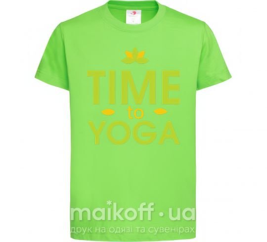 Дитяча футболка Time to yoga Лаймовий фото