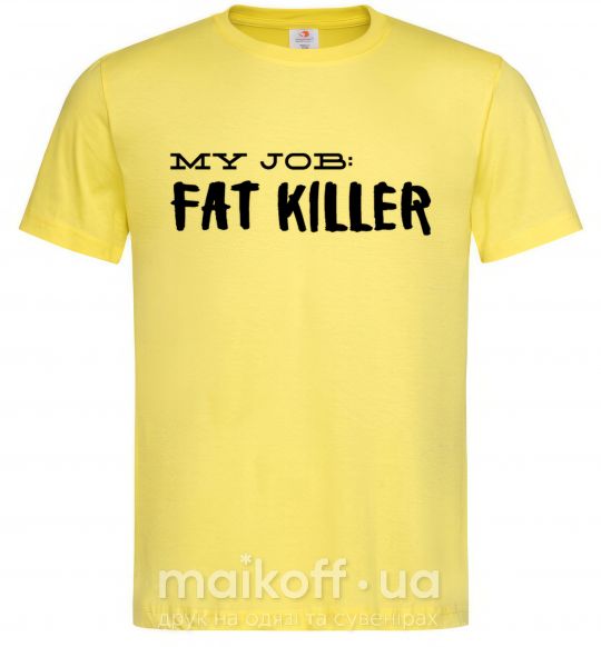 Мужская футболка My job fat killer Лимонный фото