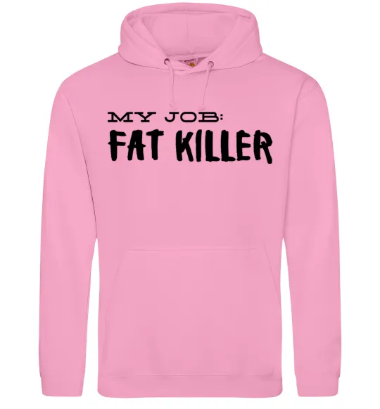 Мужская толстовка (худи) My job fat killer Розовый фото