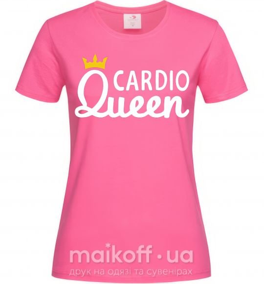 Жіноча футболка Cardio queen Яскраво-рожевий фото