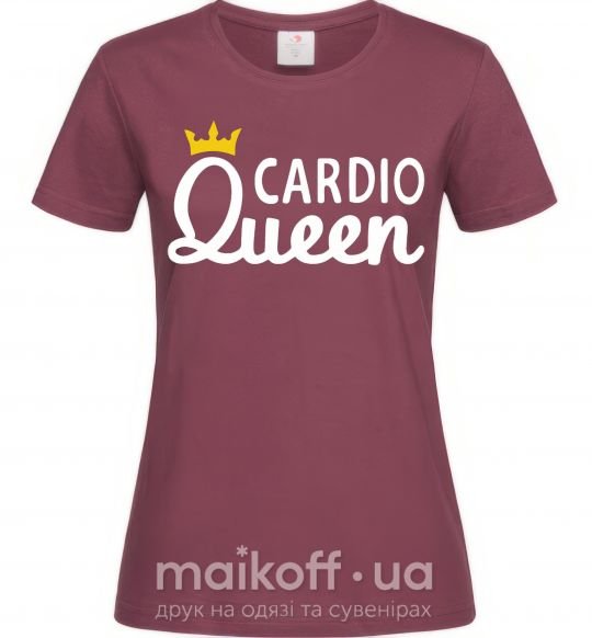 Жіноча футболка Cardio queen Бордовий фото