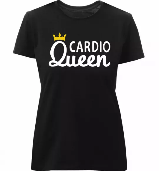 Женская премиум футболка Cardio queen Черный фото