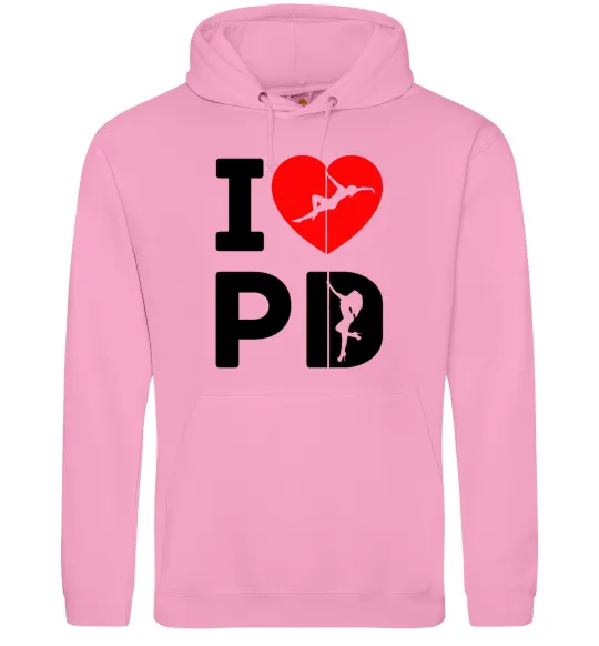 Женская толстовка (худи) I love PD Розовый фото