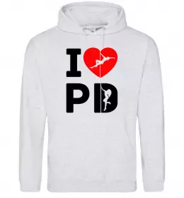 Женская толстовка (худи) Just pole it Серый меланж фото