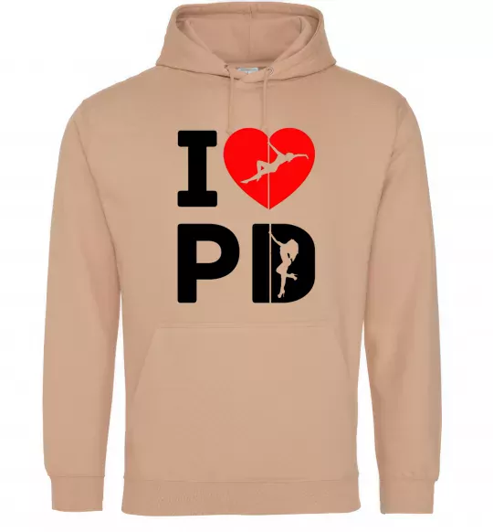 Жіноча толстовка (худі) I love PD Пісочний фото