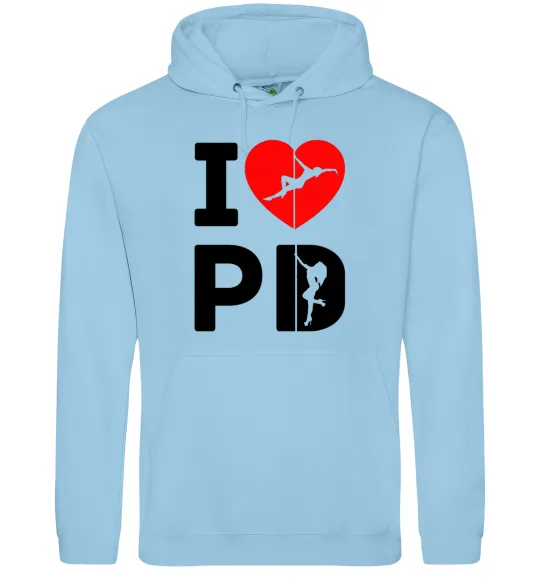 Женская толстовка (худи) I love PD Голубой фото