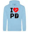 Женская толстовка (худи) I love PD Голубой фото
