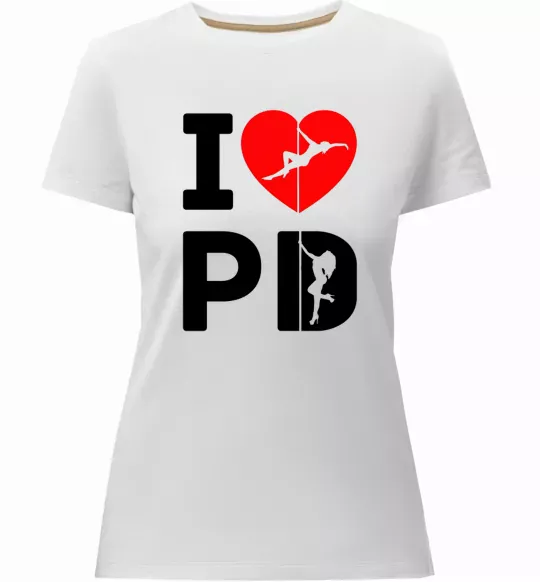 Жіноча преміум футболка I love PD Білий фото