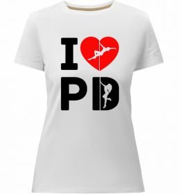 Женская премиум футболка I love PD