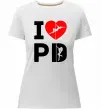 Жіноча преміум футболка I love PD Білий фото