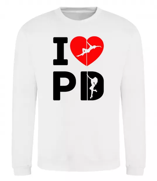 Світшот I love PD Білий фото