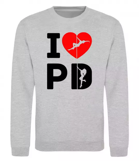 Світшот I love PD Сірий меланж фото