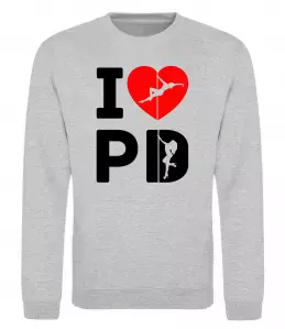 Свитшот I love PD Серый меланж фото