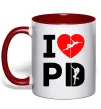 Чашка з кольоровою ручкою I love PD Червоний Чашка з кольоровою ручкою I love PD Червоний фото