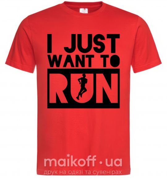 Мужская футболка I just want to run Красный фото
