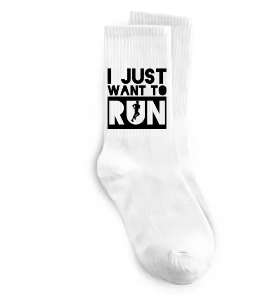 Носки I just want to run Белый фото