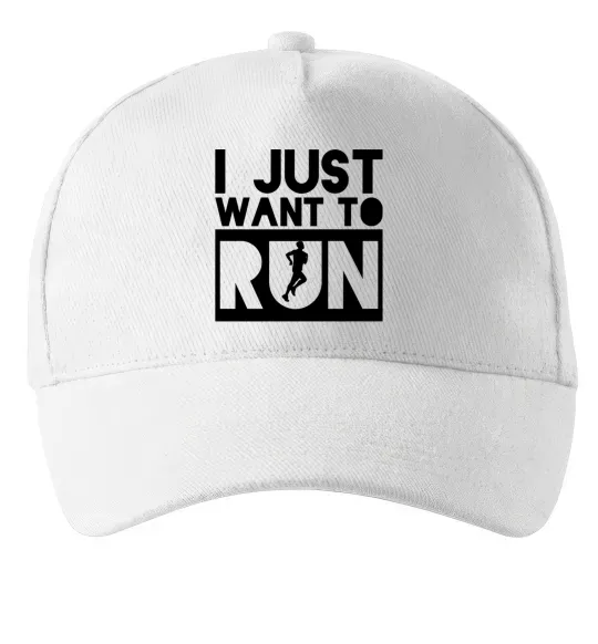 Кепка I just want to run Білий фото