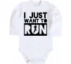 Дитячий бодік I just want to run Білий Дитячий бодік I just want to run Білий фото