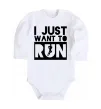 Дитячий бодік I just want to run Білий фото