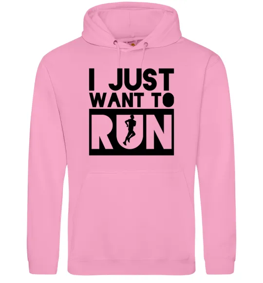 Женская толстовка (худи) I just want to run Розовый фото