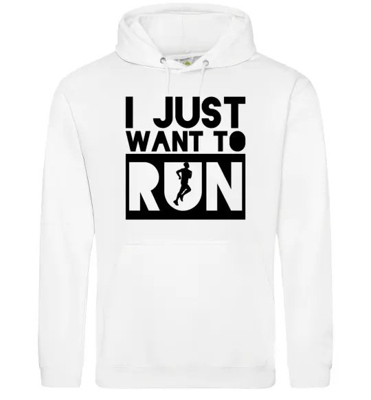Жіноча толстовка (худі) I just want to run Білий фото