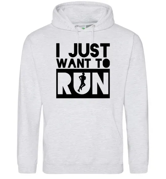 Жіноча толстовка (худі) I just want to run Сірий меланж фото