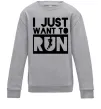 Дитячий світшот I just want to run Сірий меланж Дитячий світшот I just want to run Сірий меланж фото