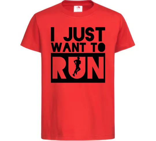 Детская футболка I just want to run Красный фото