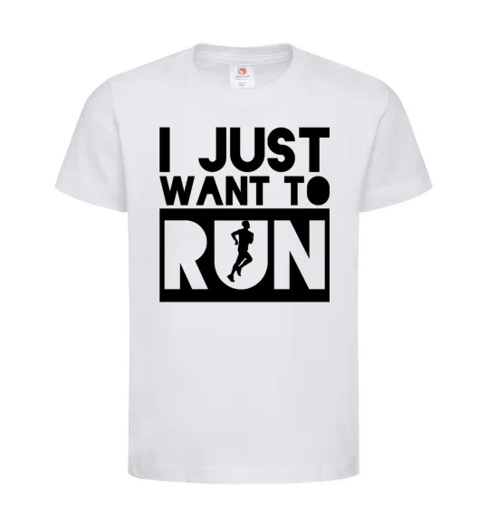 Дитяча футболка I just want to run Білий фото