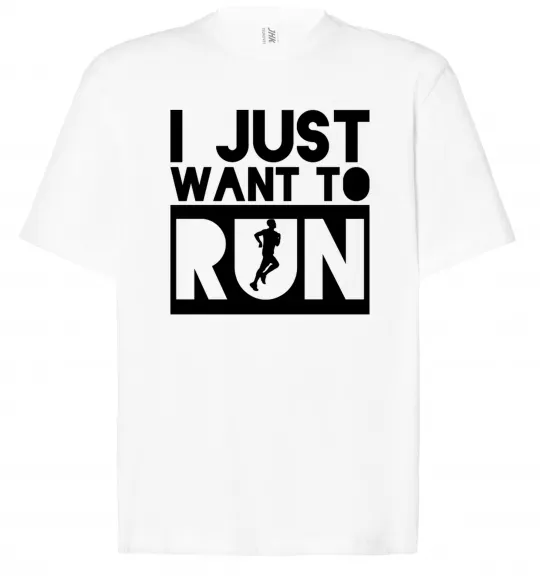 Футболка Оверсайз I just want to run Белый фото