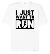 Футболка Оверсайз I just want to run Белый фото