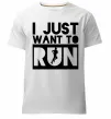 Чоловіча преміум футболка I just want to run Білий фото