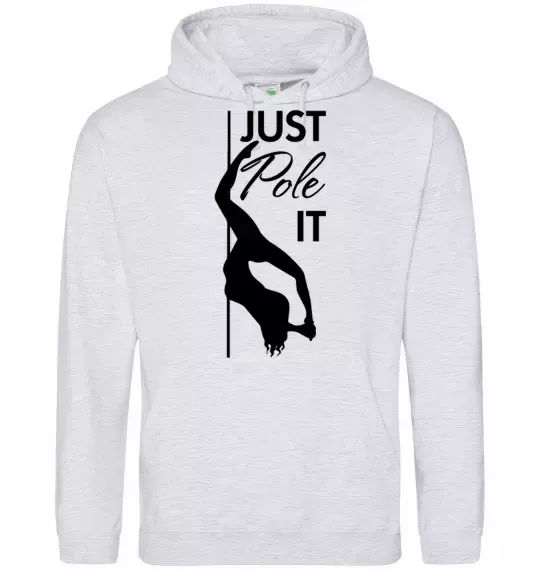 Женская толстовка (худи) Just pole it Серый меланж фото