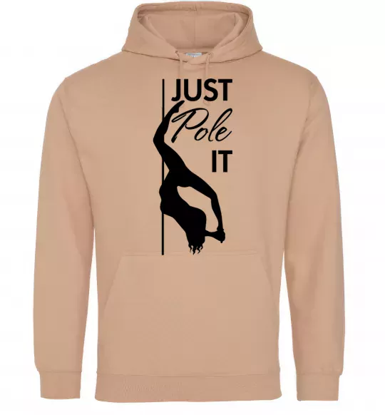 Женская толстовка (худи) Just pole it Песочный фото