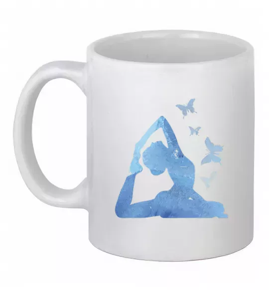 Чашка керамічна Yoga girl Білий фото