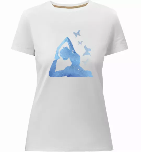 Жіноча преміум футболка Yoga girl Білий фото