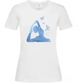 Женская футболка Yoga girl Белый фото