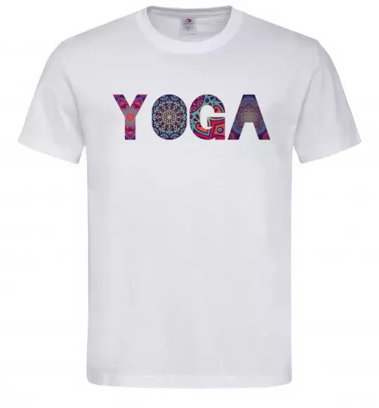 Мужская футболка Yoga text Белый фото