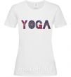 Жіноча футболка Yoga text Білий фото