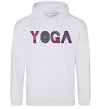 Чоловіча толстовка (худі) Yoga text Сірий меланж фото