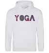 Жіноча толстовка (худі) Yoga text Сірий меланж Жіноча толстовка (худі) Yoga text Сірий меланж фото