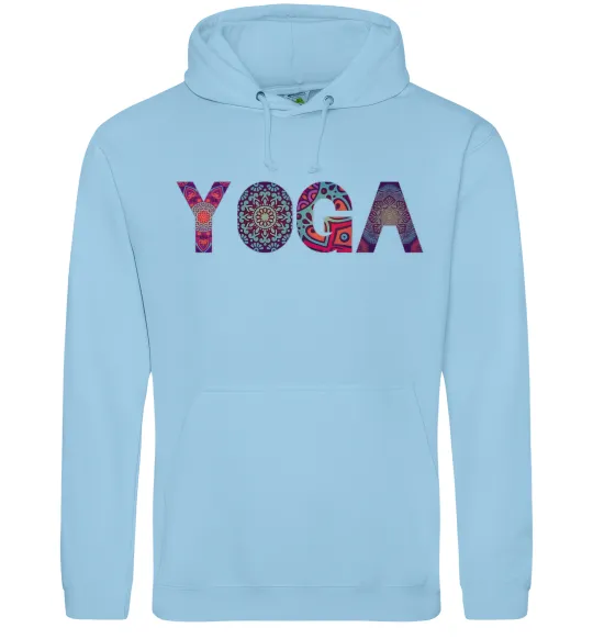 Женская толстовка (худи) Yoga text Голубой фото