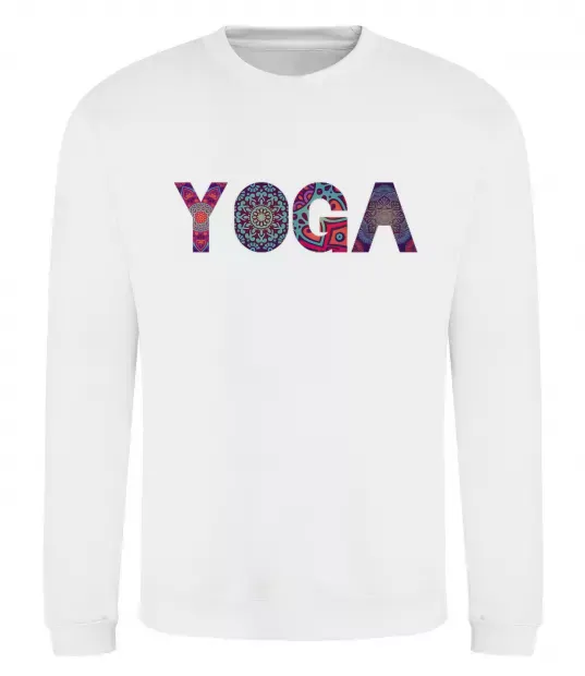 Свитшот Yoga text Белый фото