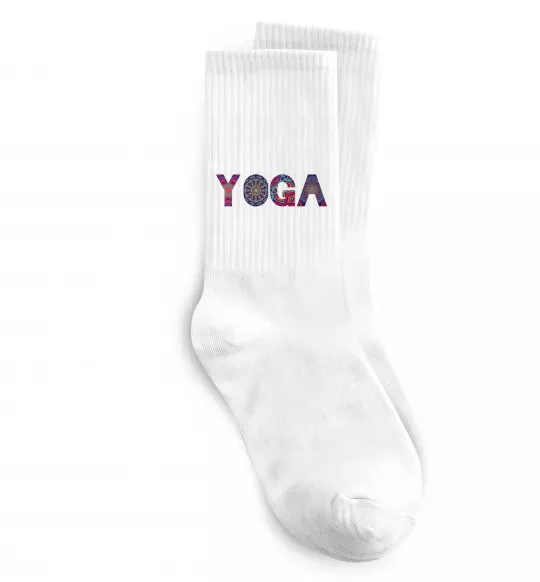 Носки Yoga text Белый фото