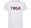 Дитяча футболка Yoga text Білий фото